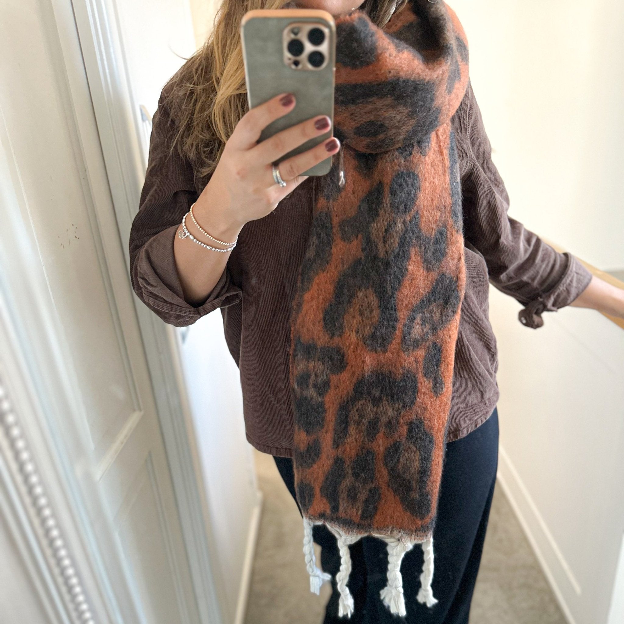 Leopard print clearance wool scarf