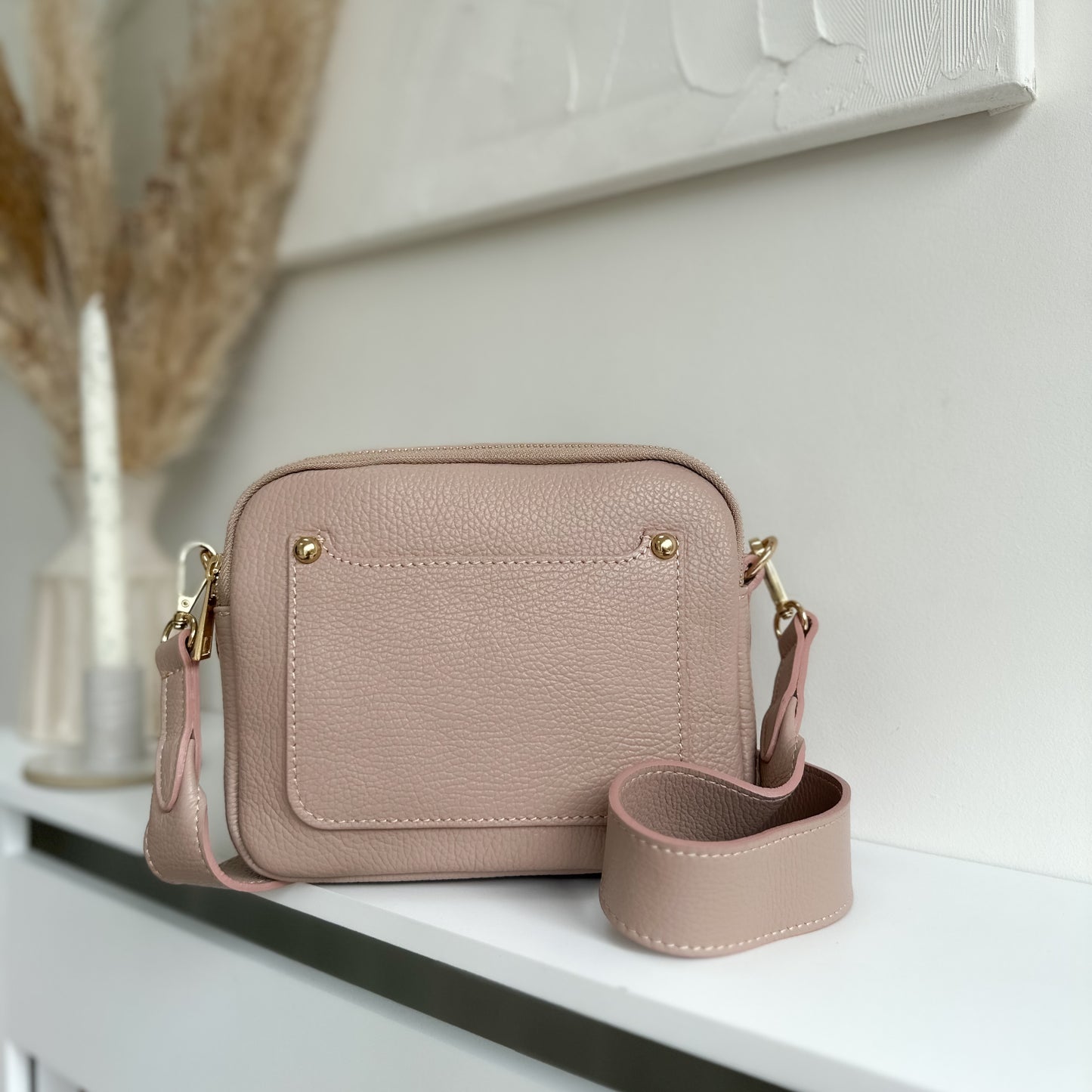 Elizabeth Leather Double Zip Crossbody Bag