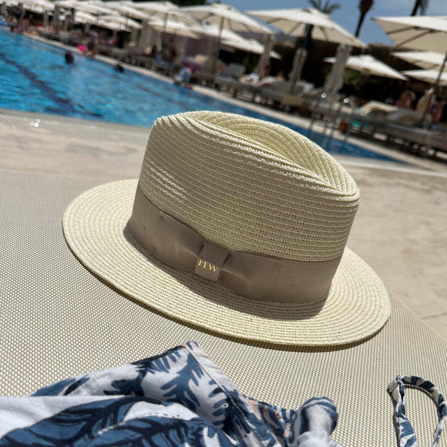 Personalised Summer  Straw Fedora Hat