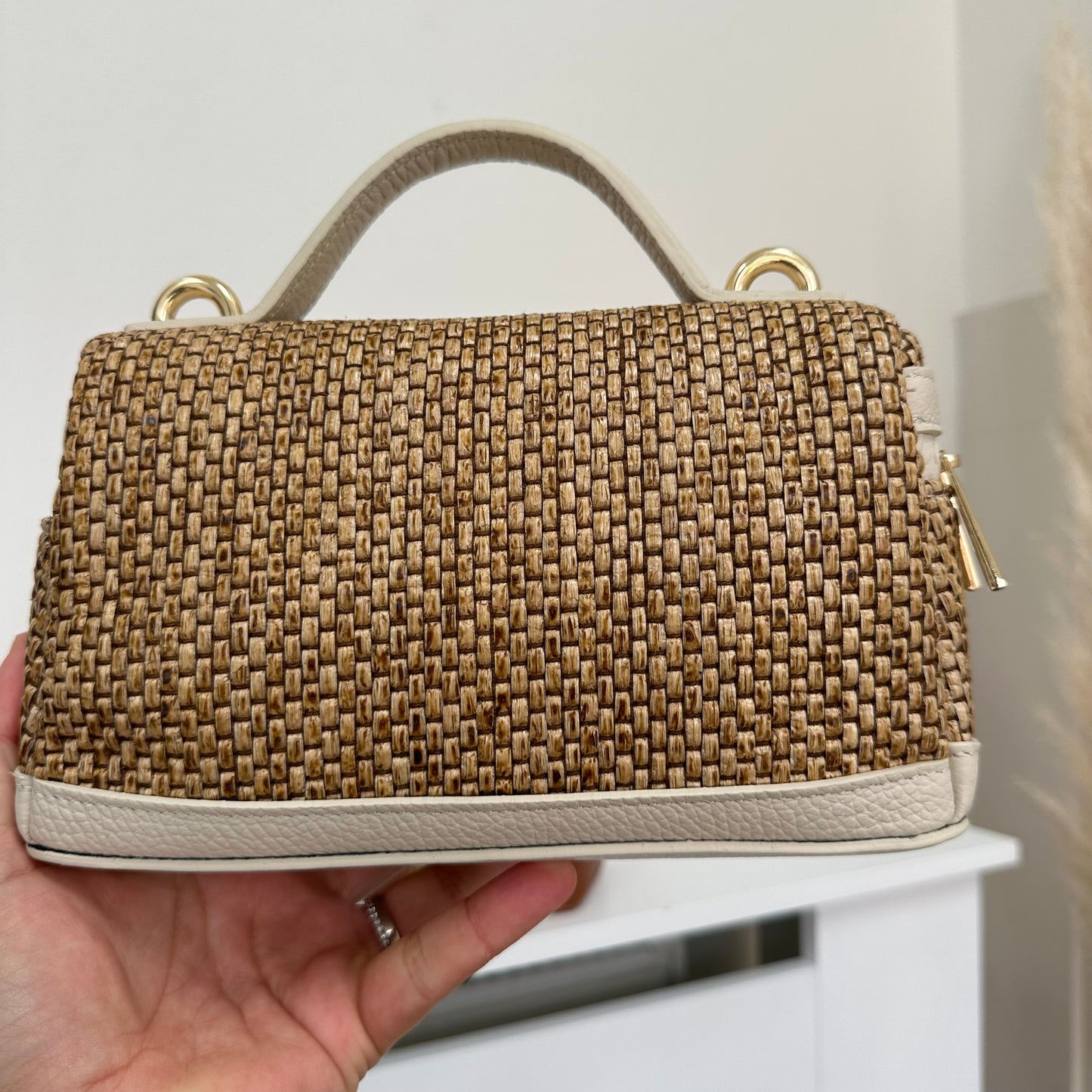 Raffia Top Handle mini Bag