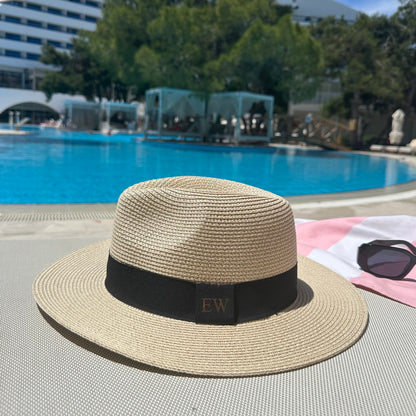 Personalised Straw Fedora Hat