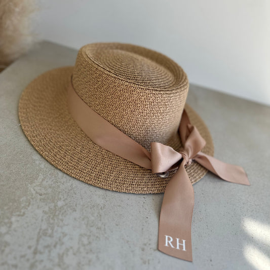 Straw Summer Boater Hat