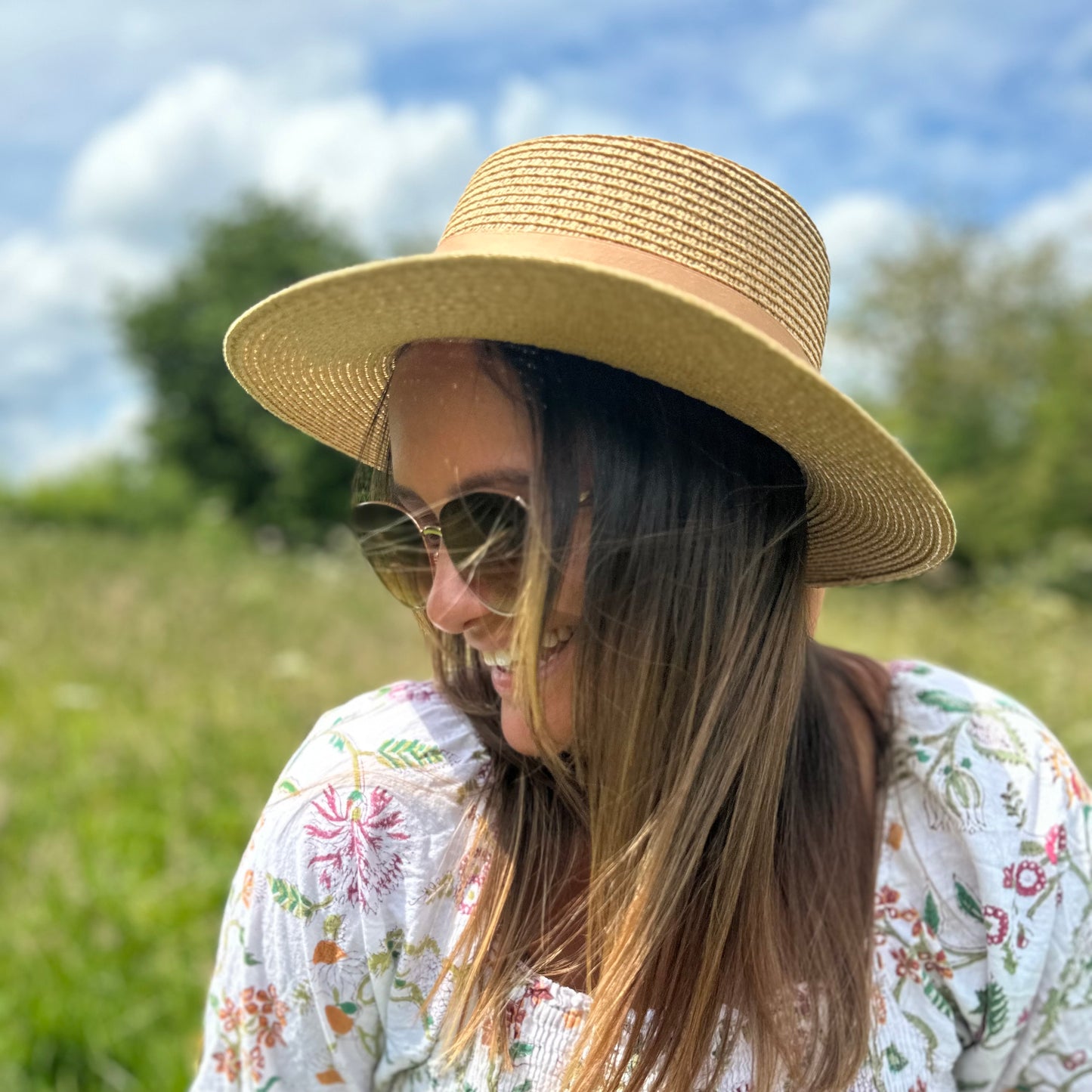 Straw Summer Boater Hat