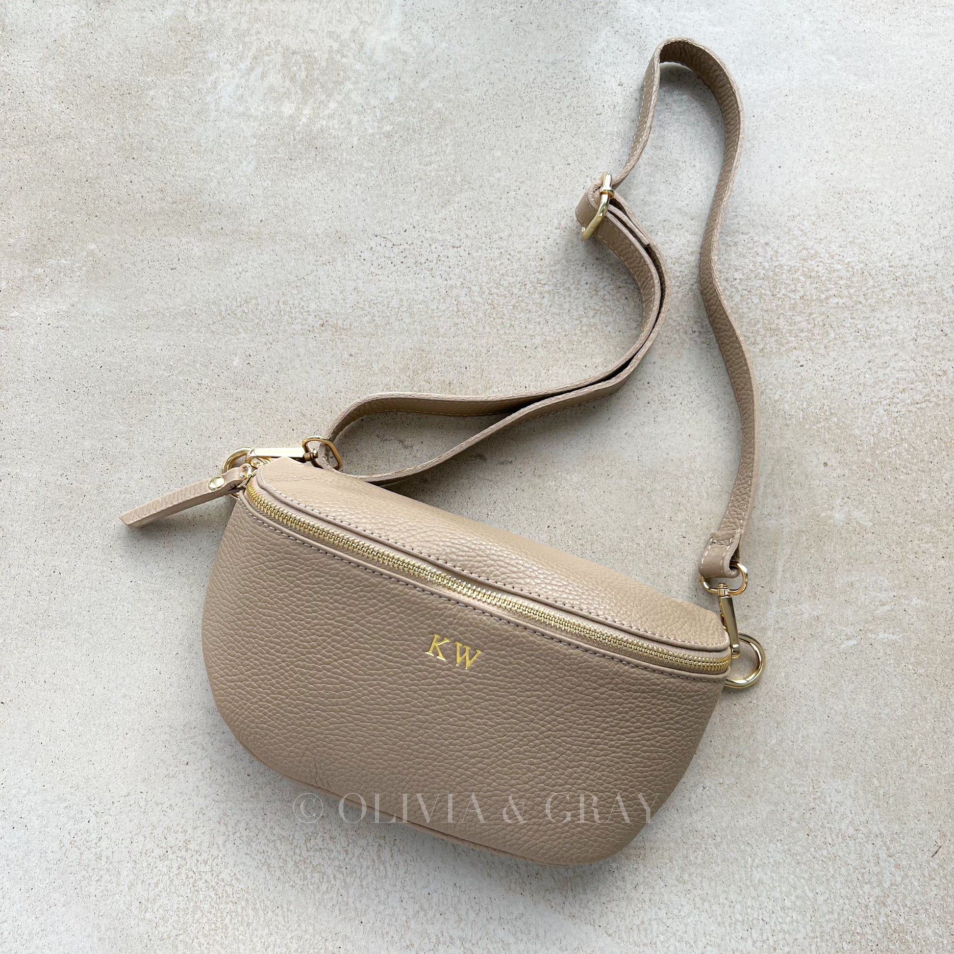 light taupe leather billie bumbag 