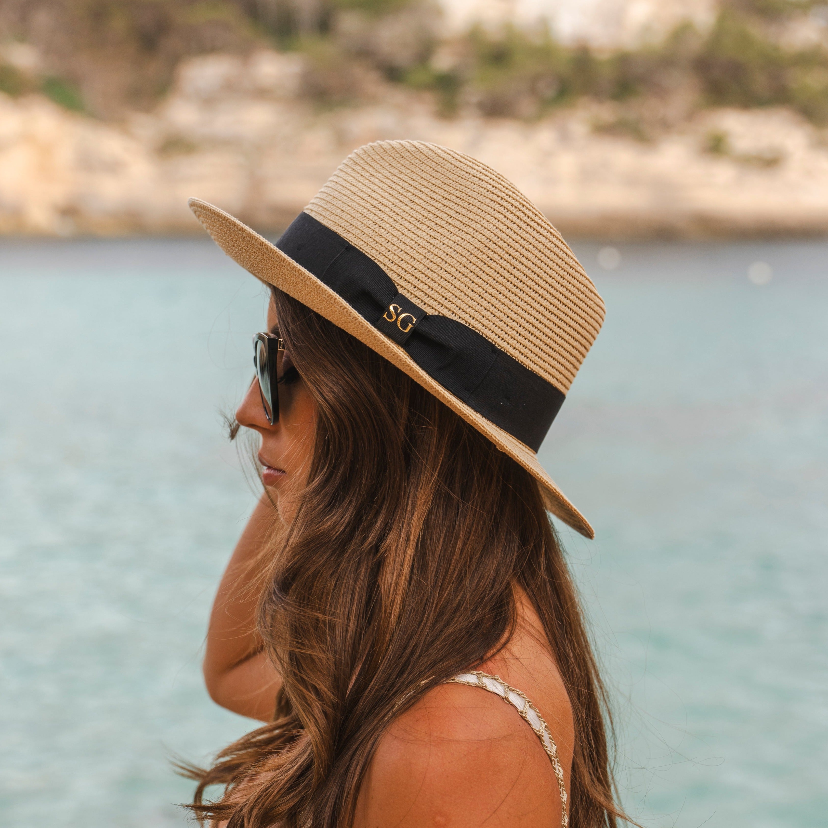 Personalised Summer Straw Fedora Hat OLIVIA AND GRAY LTD