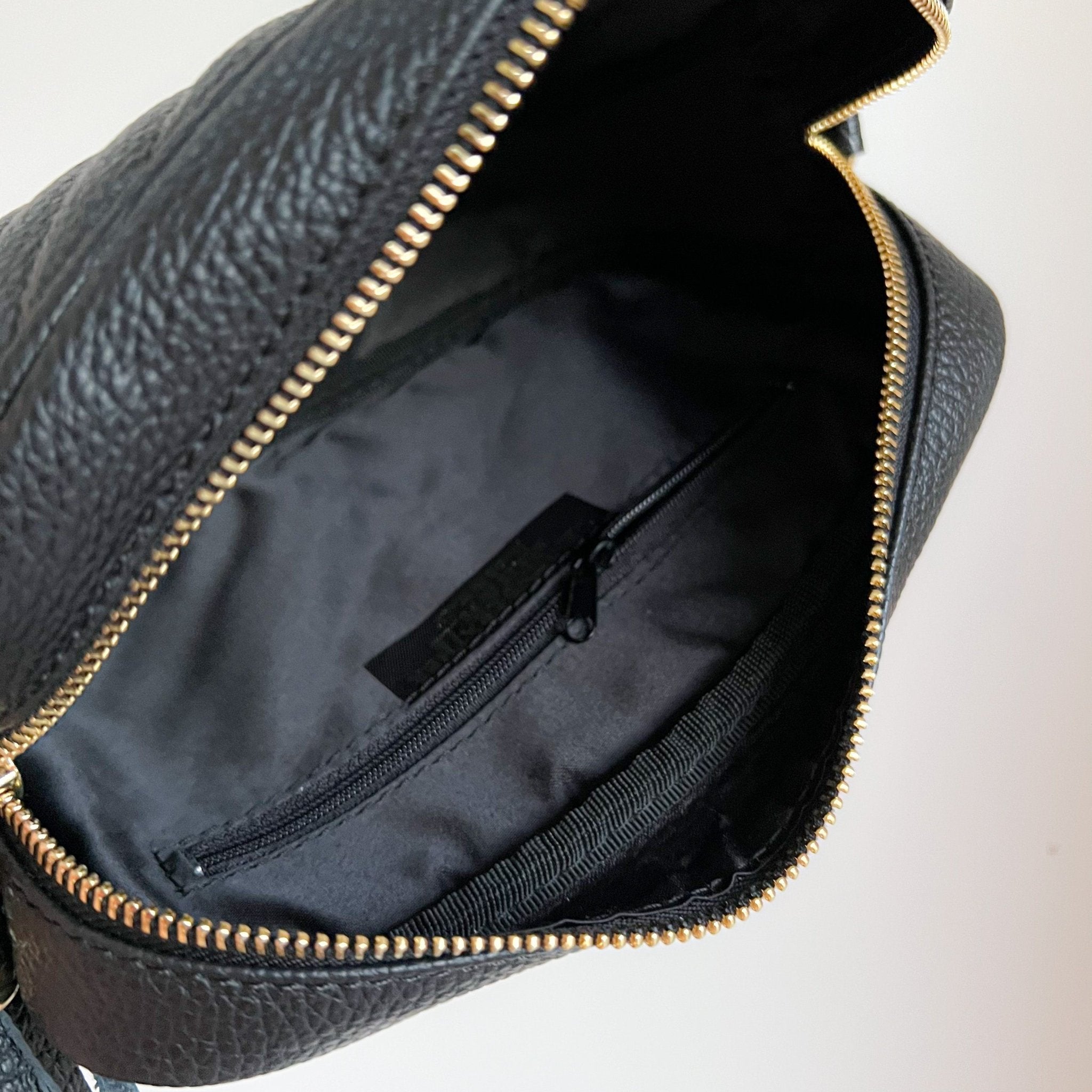 Black quilted discount leather crossbody bag