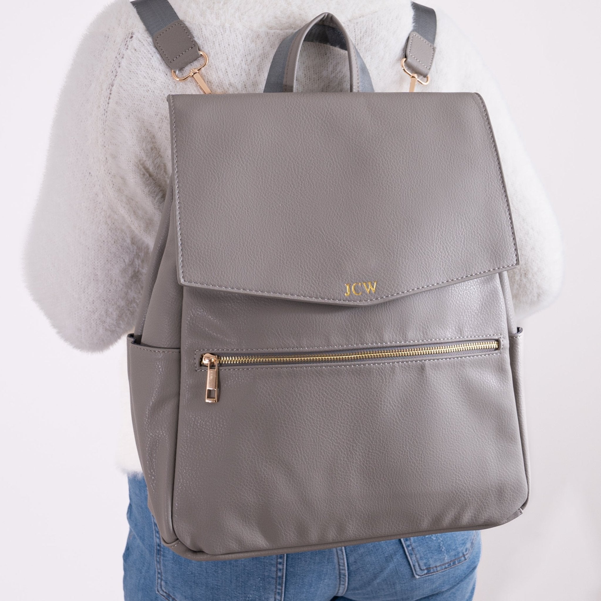 Changing bag backpack leather sale