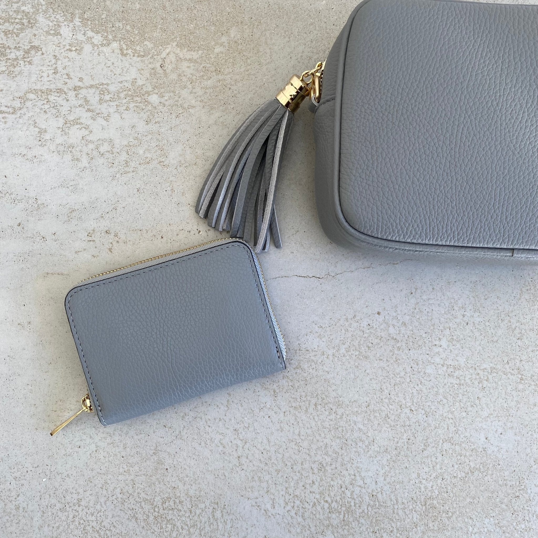 Grey leather purse discount uk