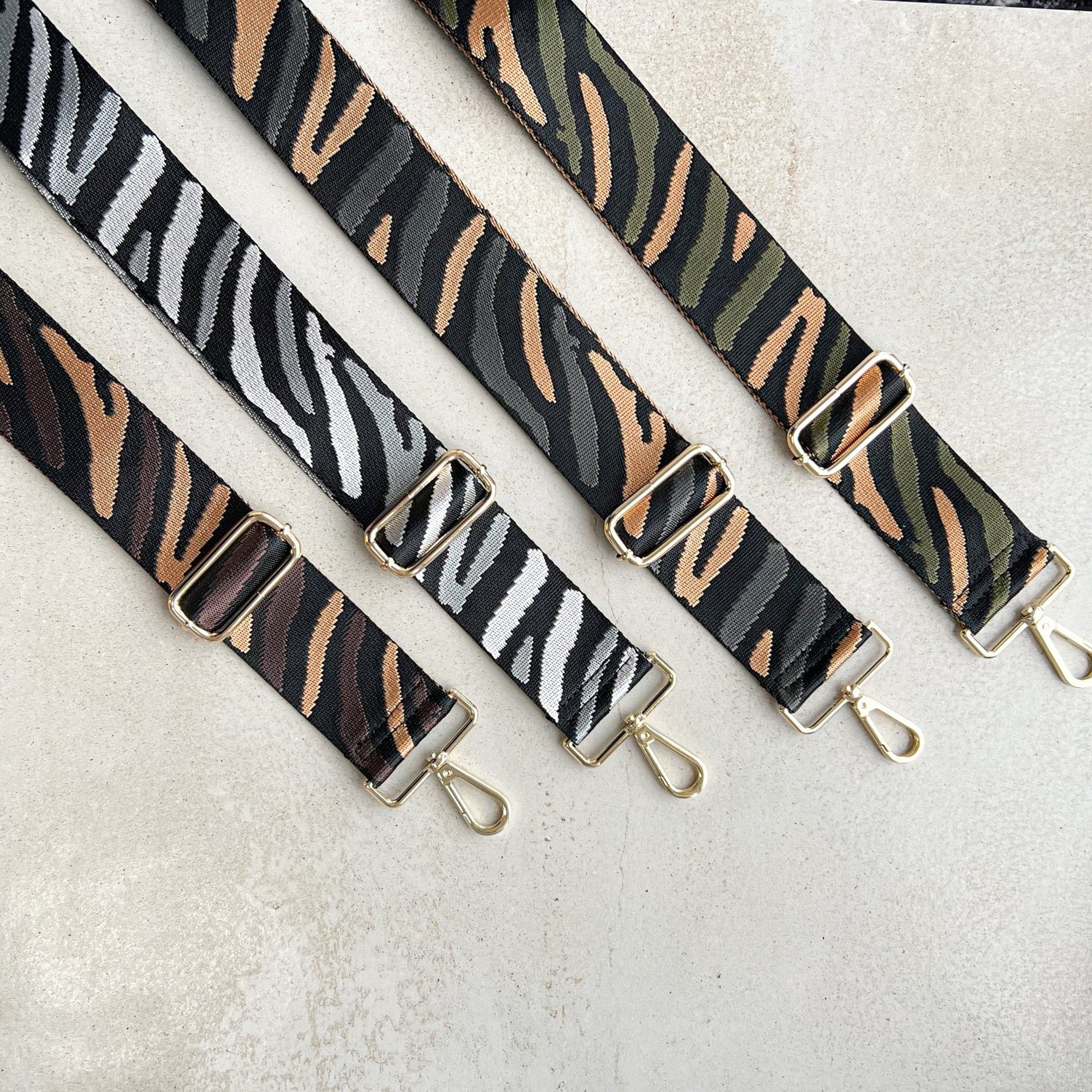 Zebra multi Print Pattern Bag Straps - OLIVIA AND GRAY LTD